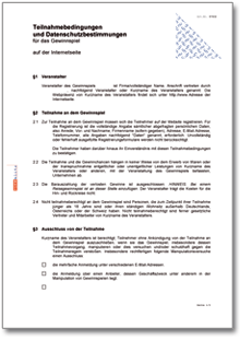 Teilnahmebedingungen Online-Gewinnspiel Word