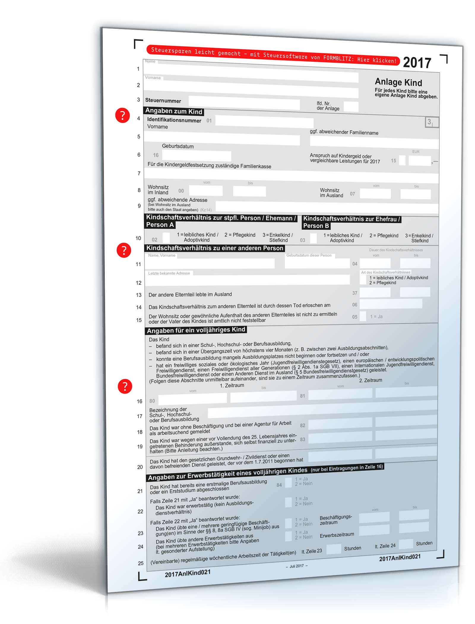 Anlage Kind 2017 PDF