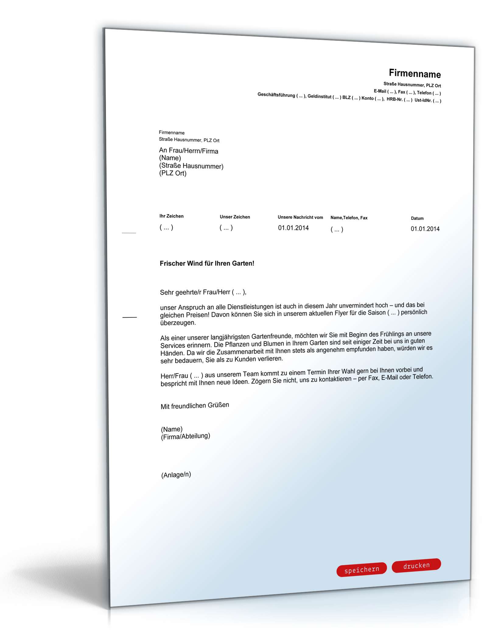 Werbebrief Gartenpflege PDF