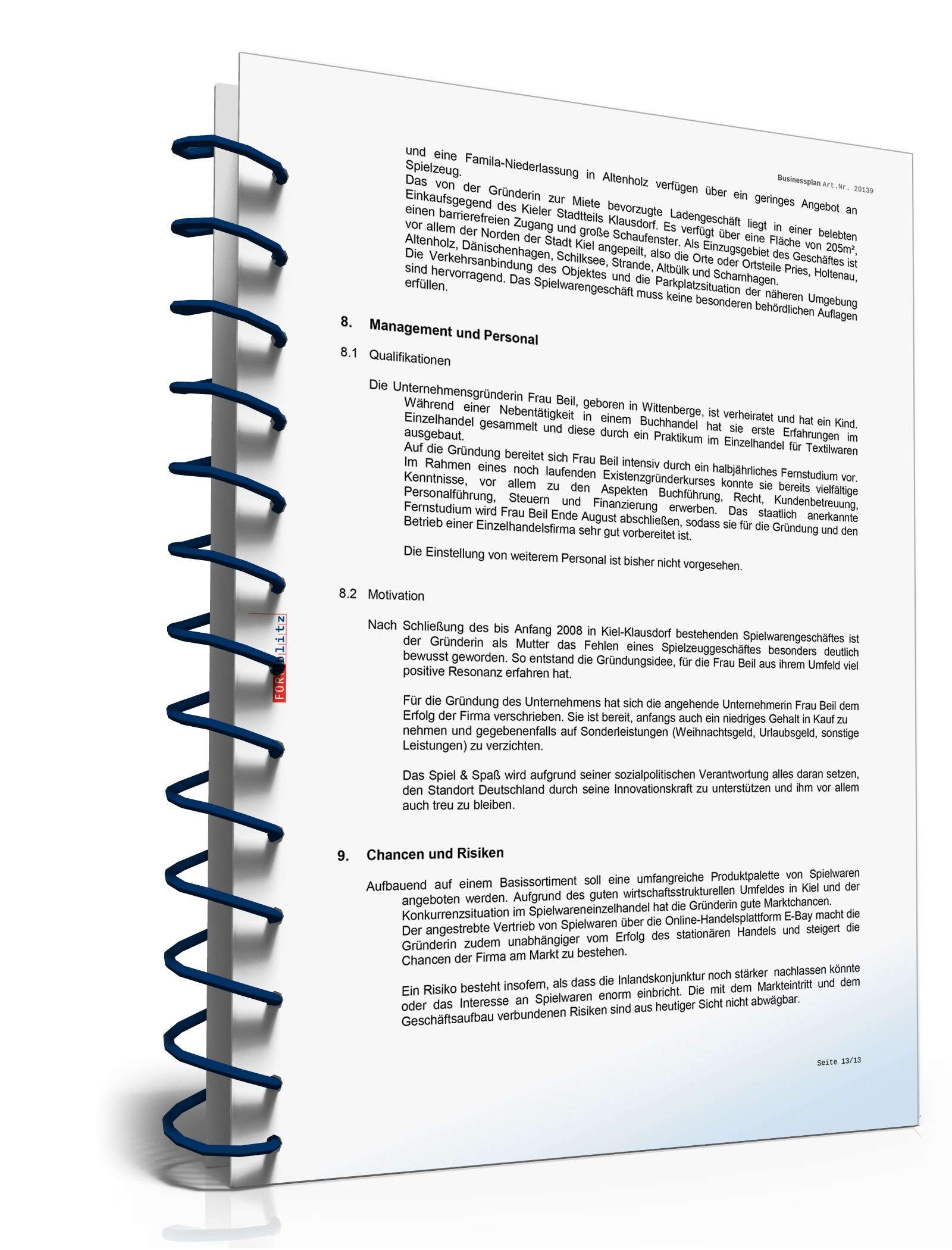 Businessplan Spielwarenhandel Excel. Seite: 16