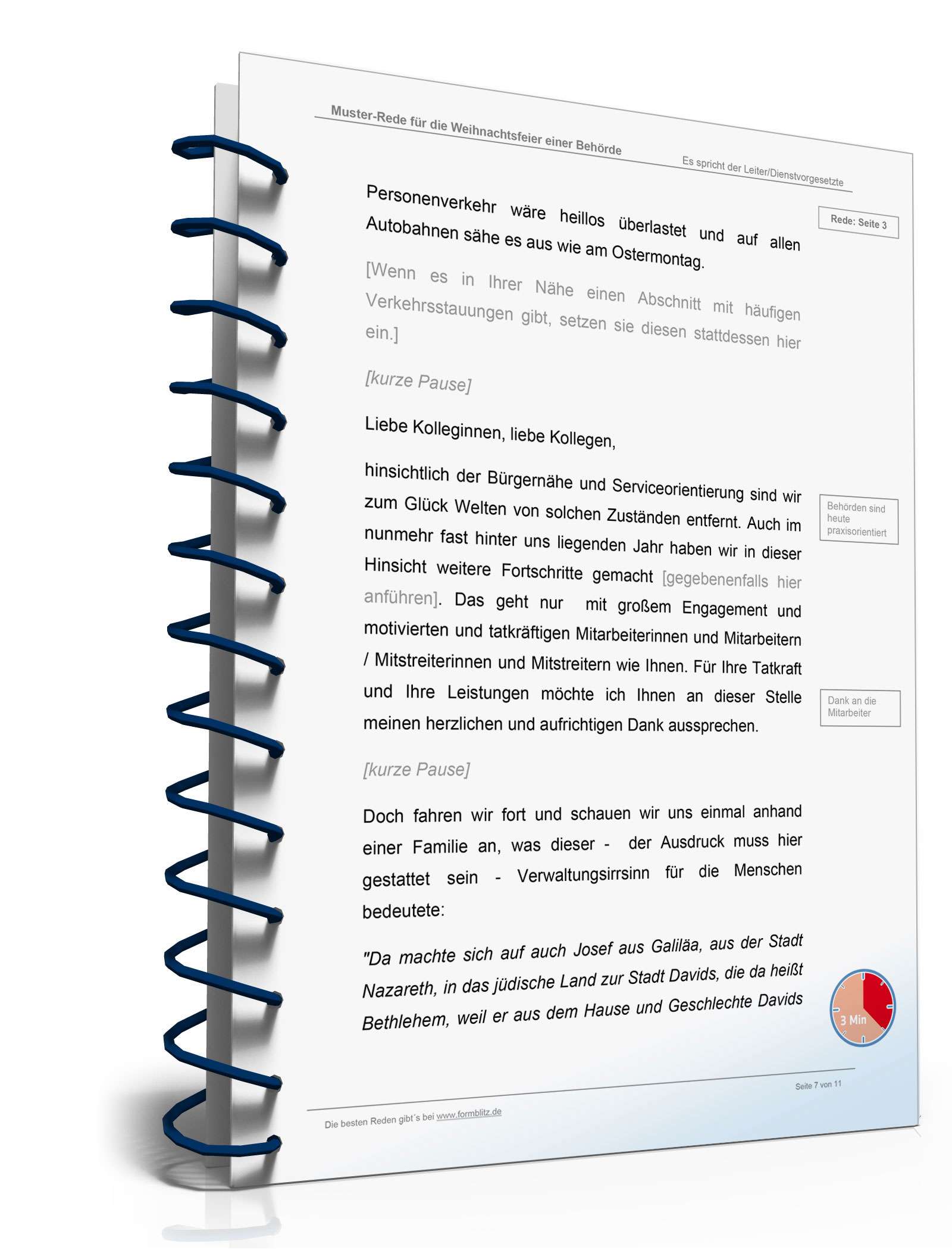 Rede Weihnachtsfeier in einer Verwaltungsbehörde Word. Seite: 7