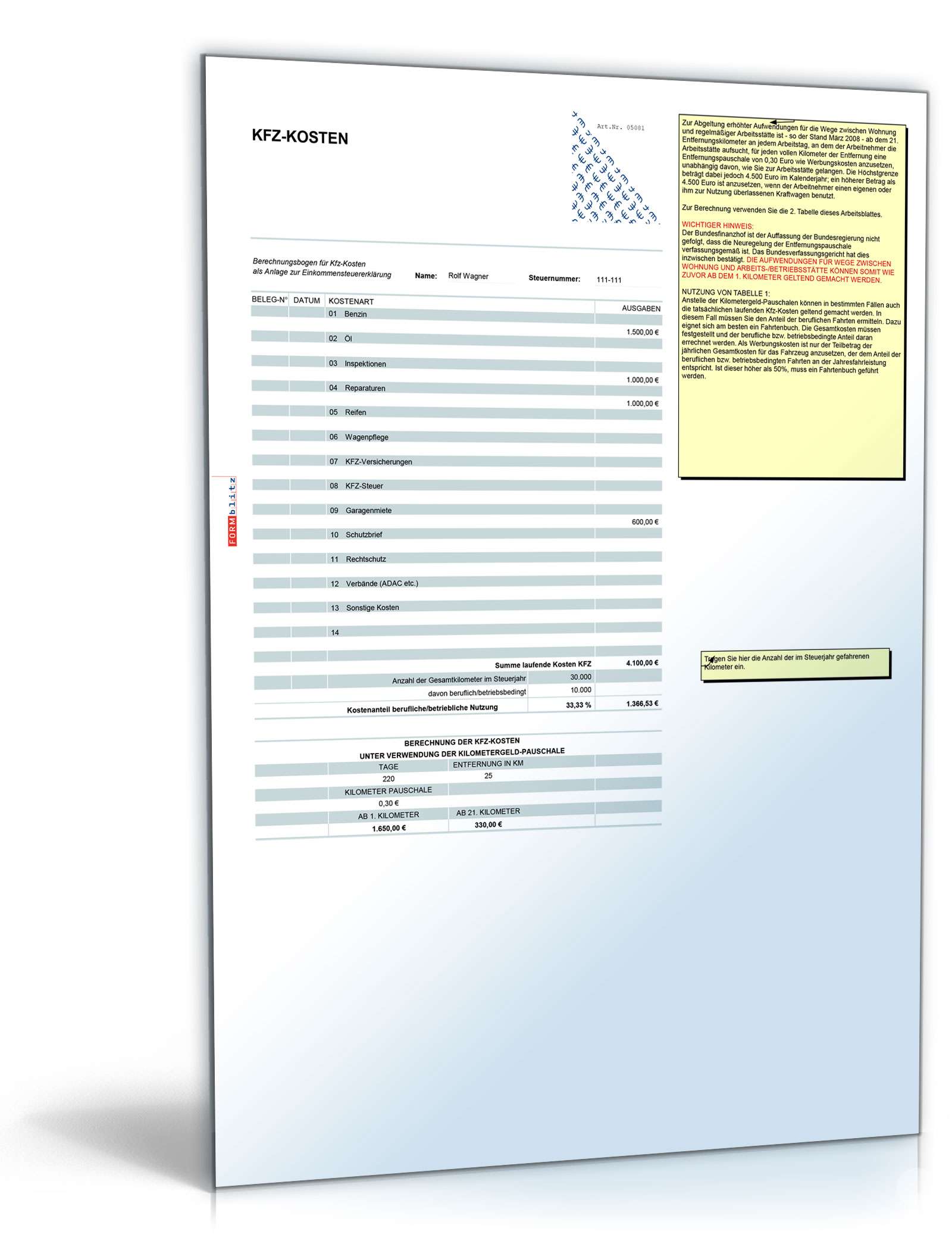 Toolbox Steuer Excel. Seite: 10
