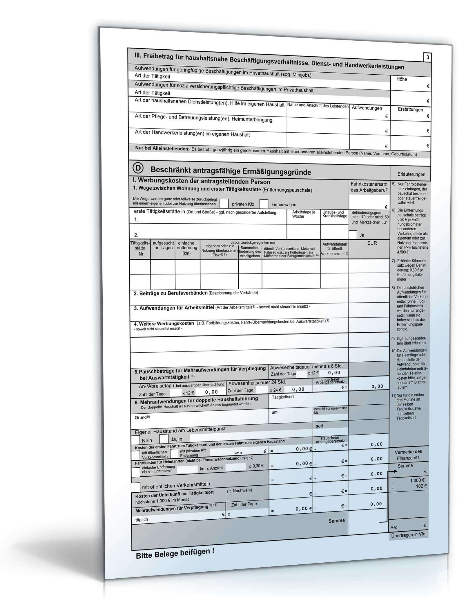 Antrag auf Lohnsteuer-Ermäßigung 2016 PDF. Seite: 3