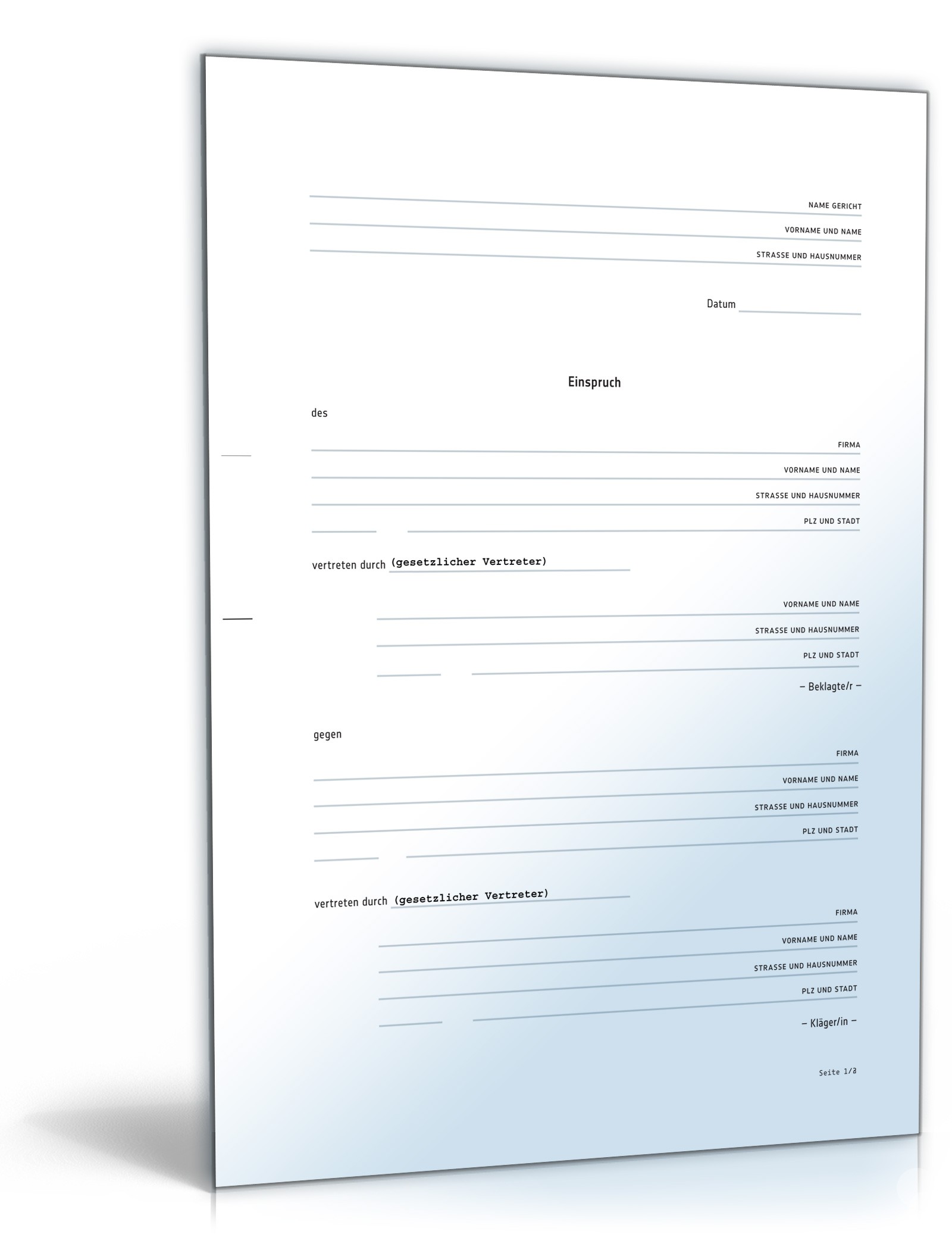 Einspruch Versäumnisurteil  PDF