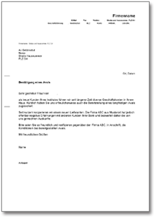 Bitte um Aval-Bestätigung Word