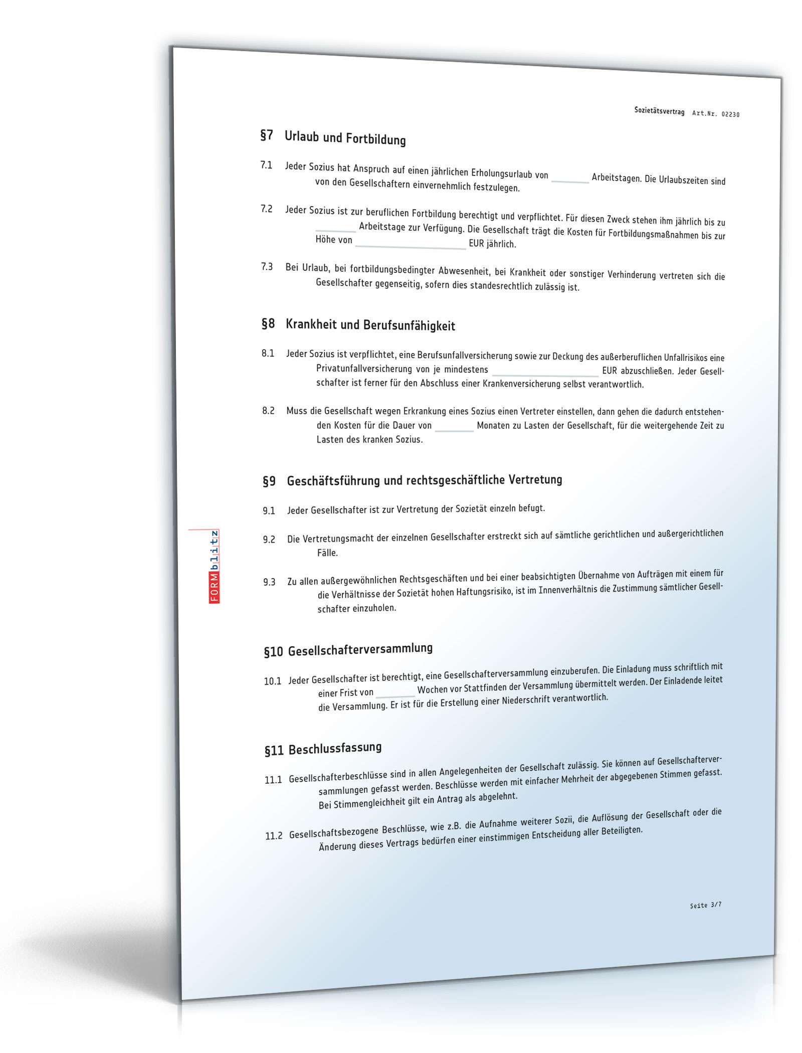 Sozietätsvertrag PDF. Seite: 3