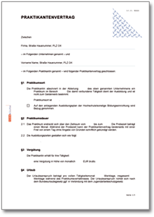 Praktikantenvertrag Word