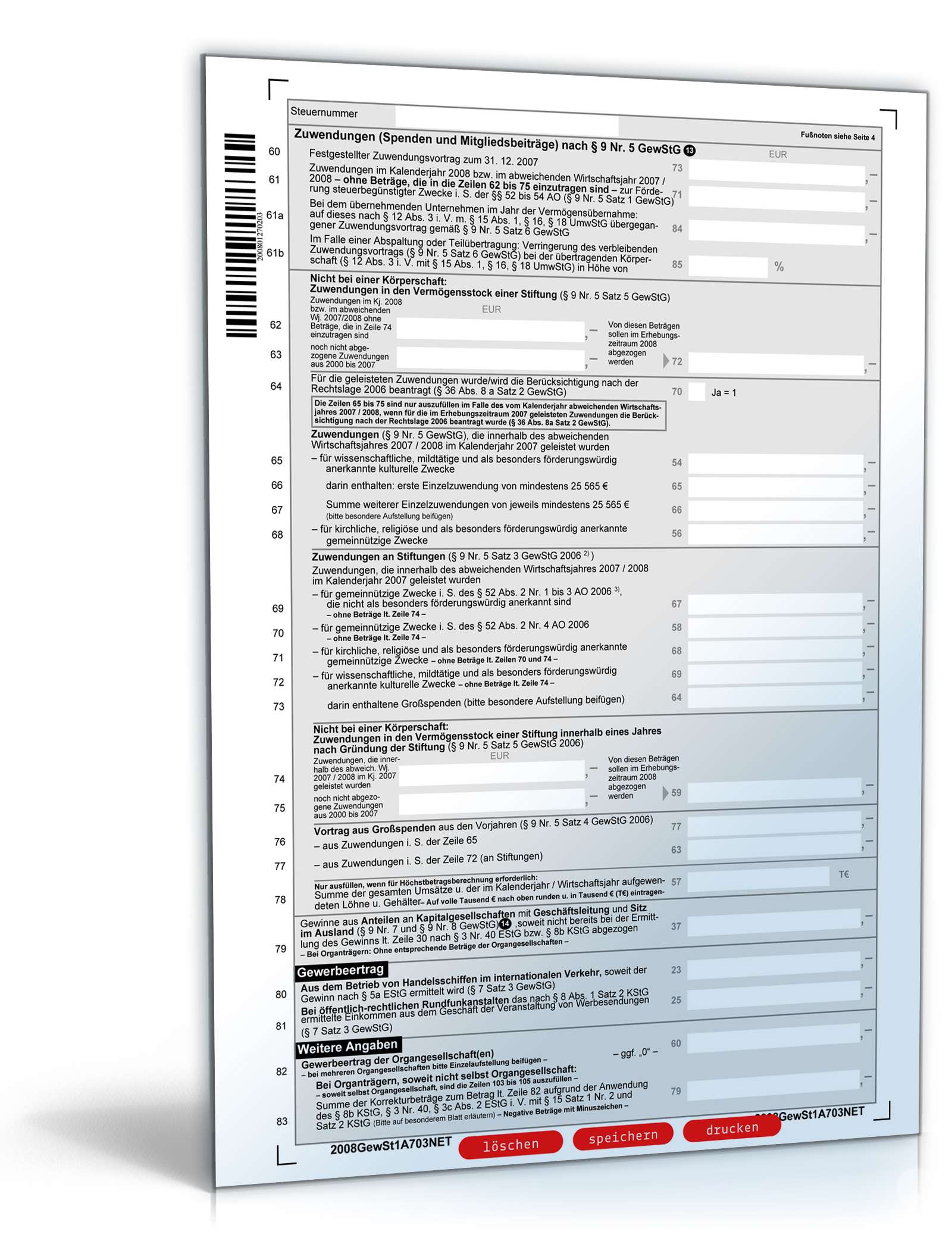 Gewerbesteuererklärung 2008 PDF. Seite: 3