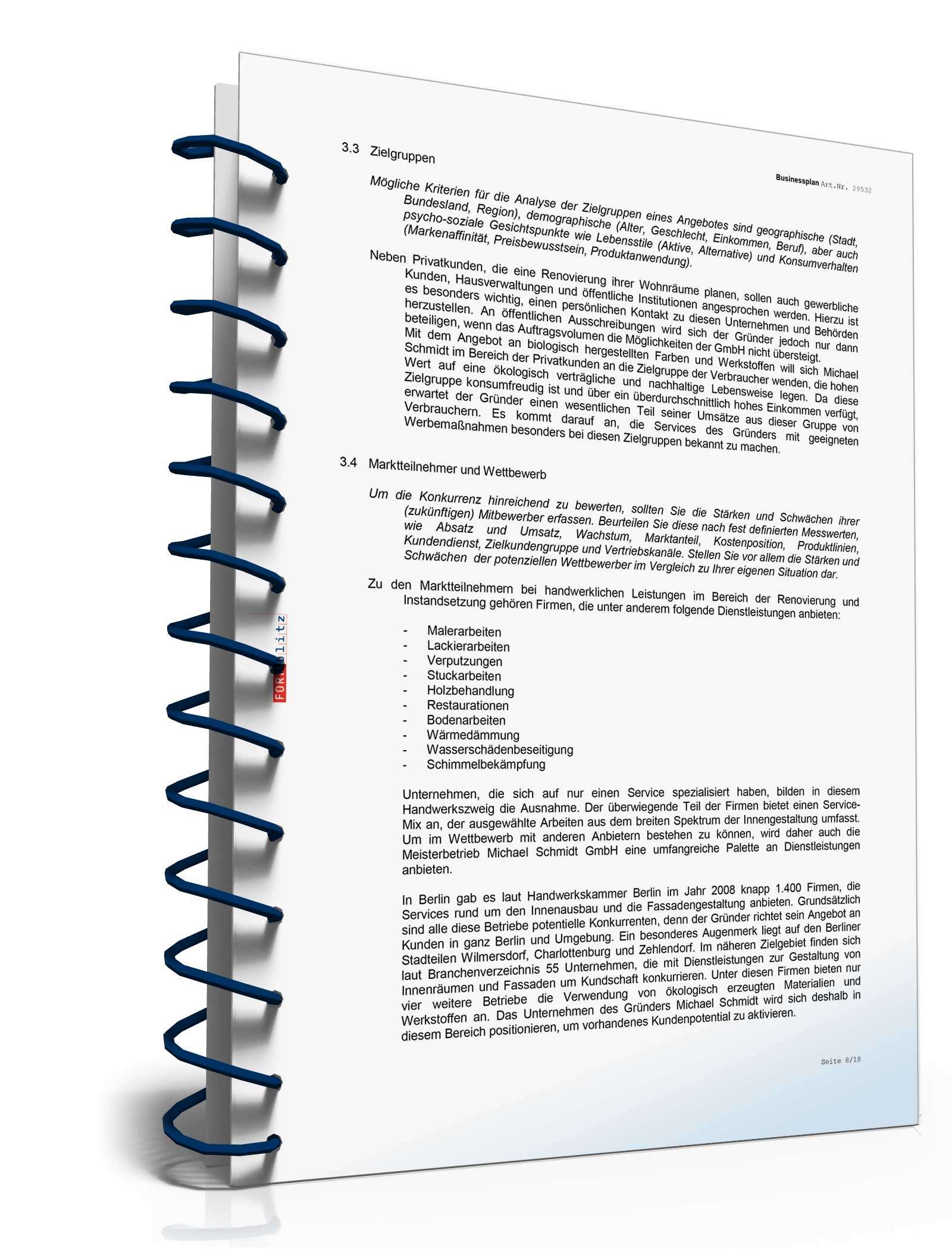 Businessplan Malerbetrieb Excel. Seite: 11