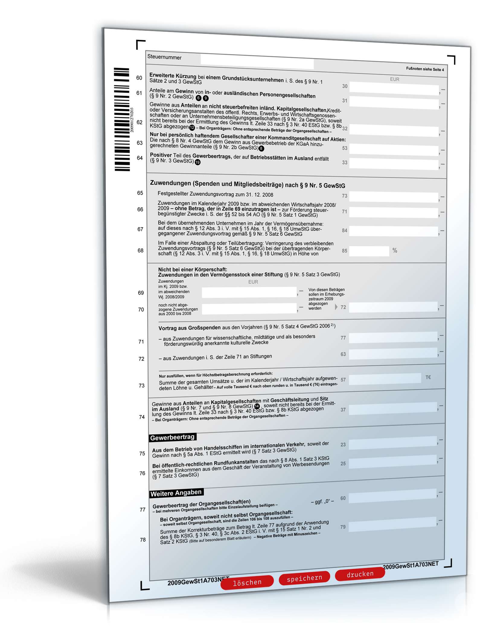 Gewerbesteuererklärung 2009 PDF. Seite: 3