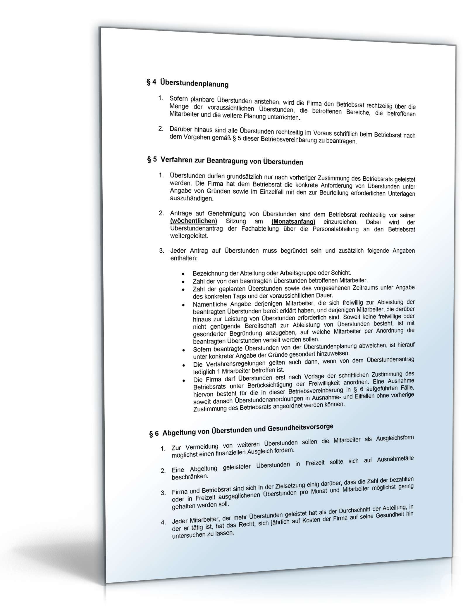 Betriebsvereinbarung zu Überstunden PDF. Seite: 2
