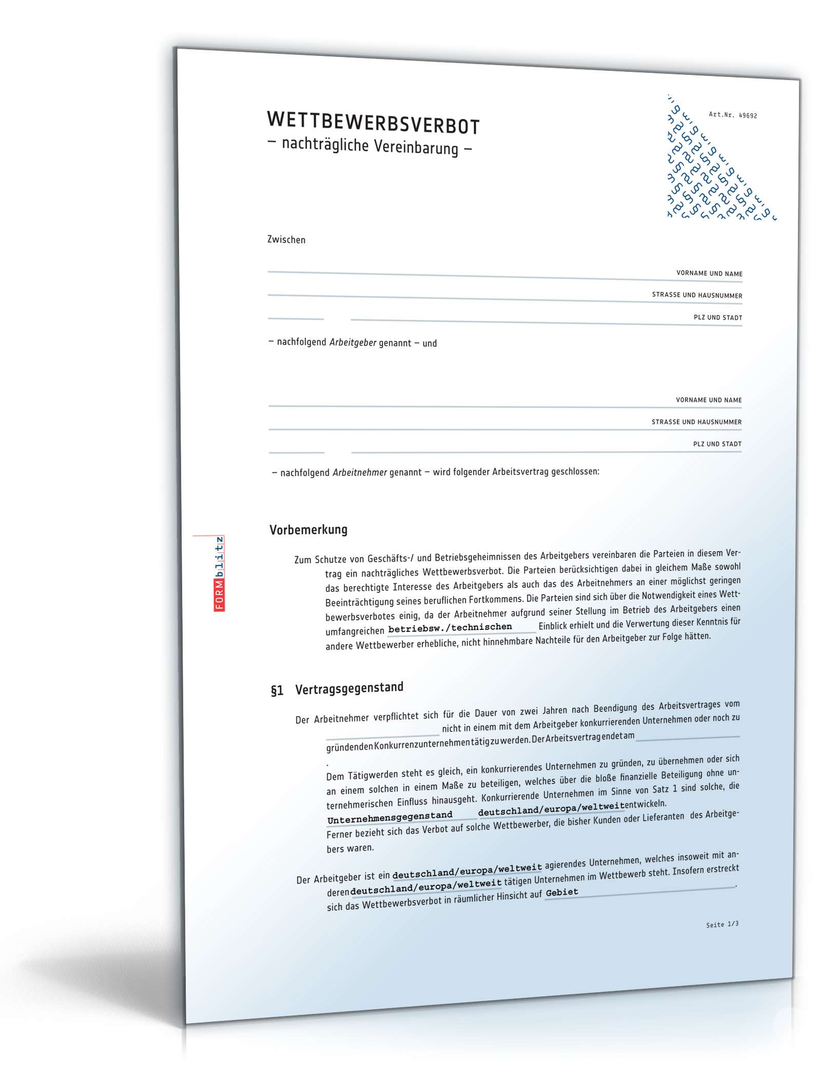 Nachvertragliches Wettbewerbsverbot PDF