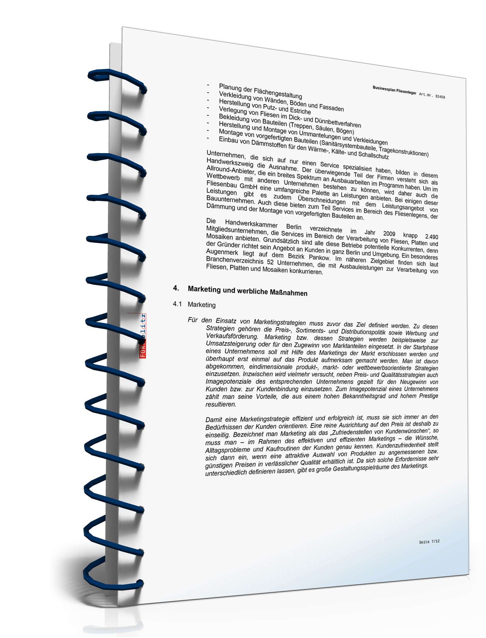 Businessplan Fliesenleger Excel. Seite: 13