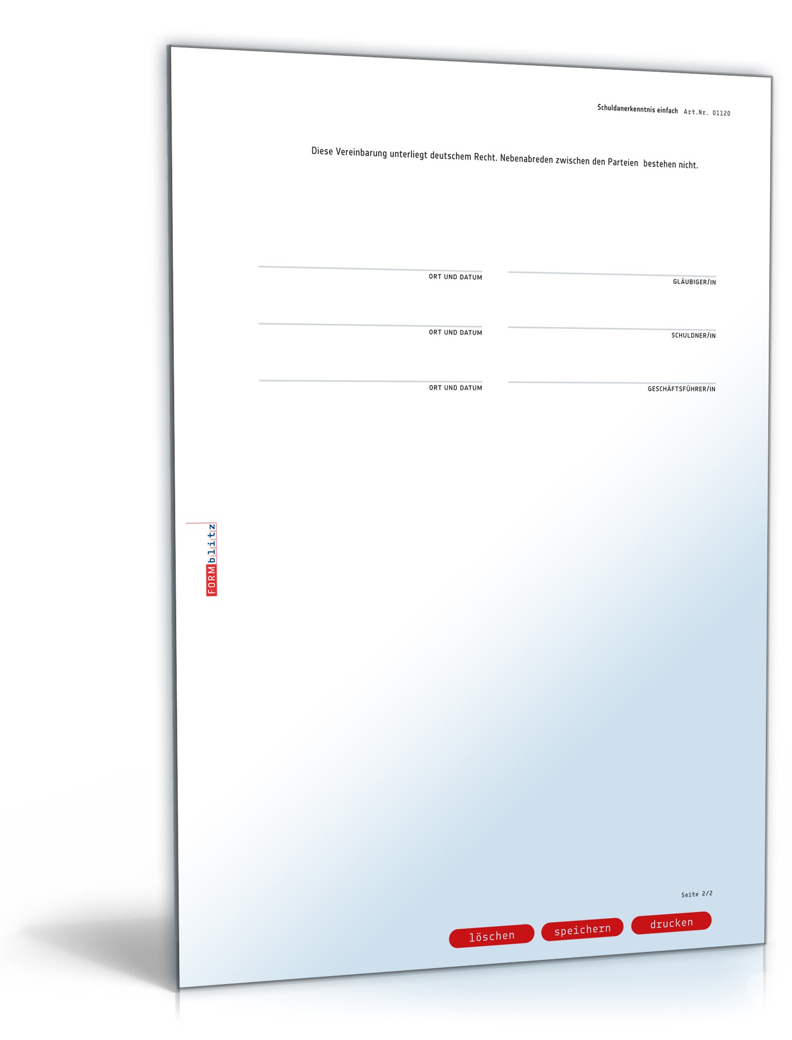 Schuldanerkenntnis mit Ausgleichsverpflichtung PDF. Seite: 2