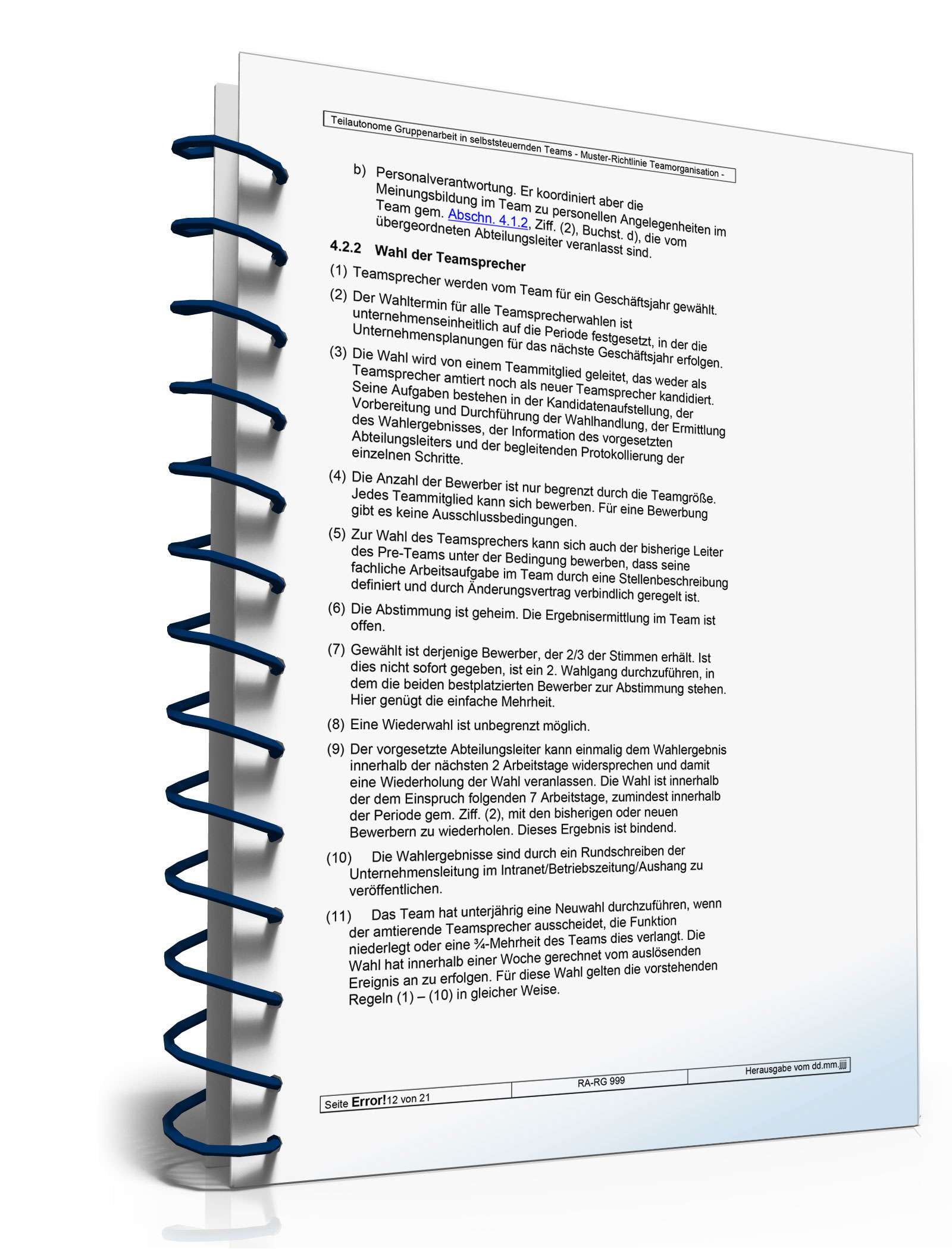 Teilautonome Gruppenarbeit in selbststeuernden Teams Word. Seite: 12