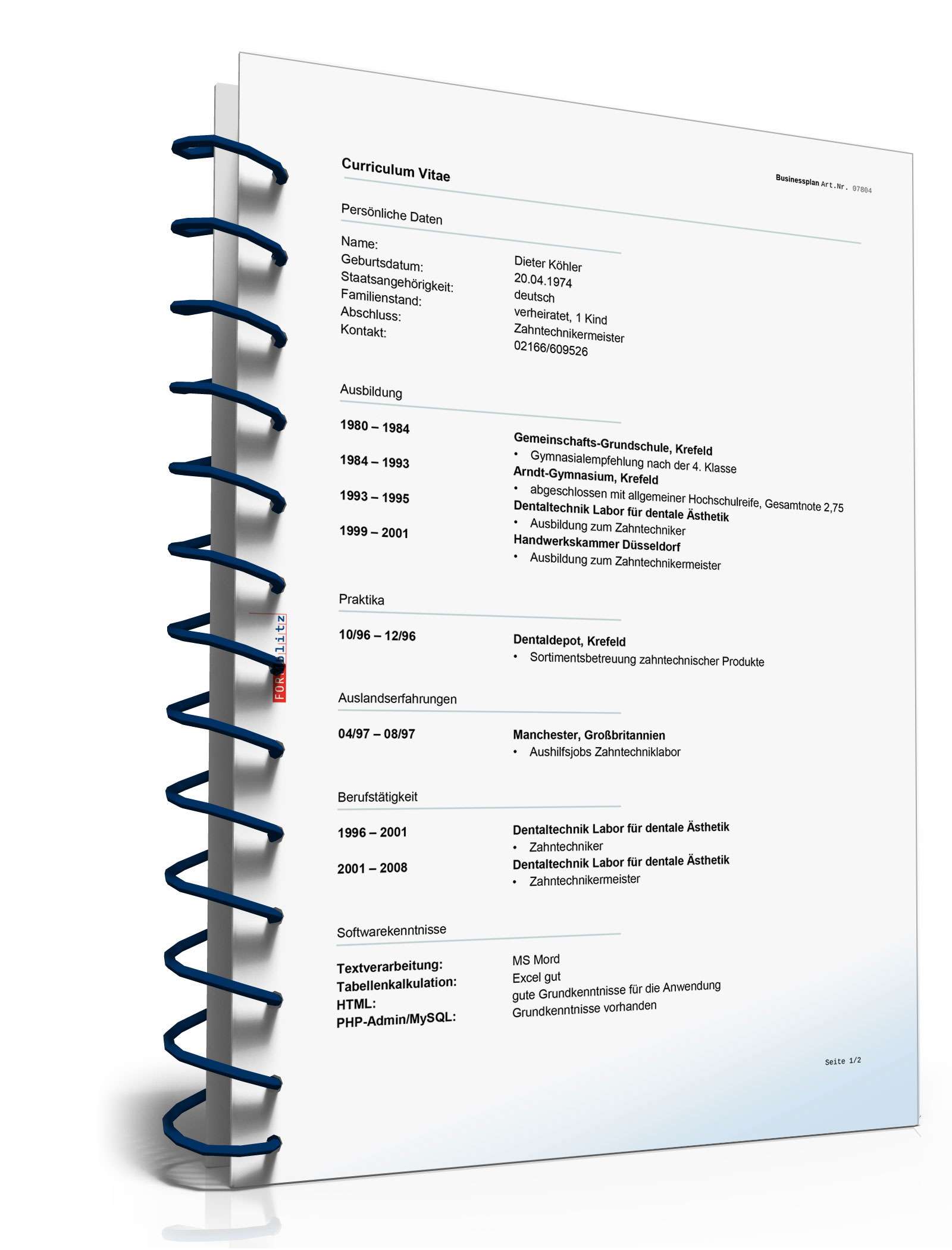 Businessplan Dentallabor Excel. Seite: 15