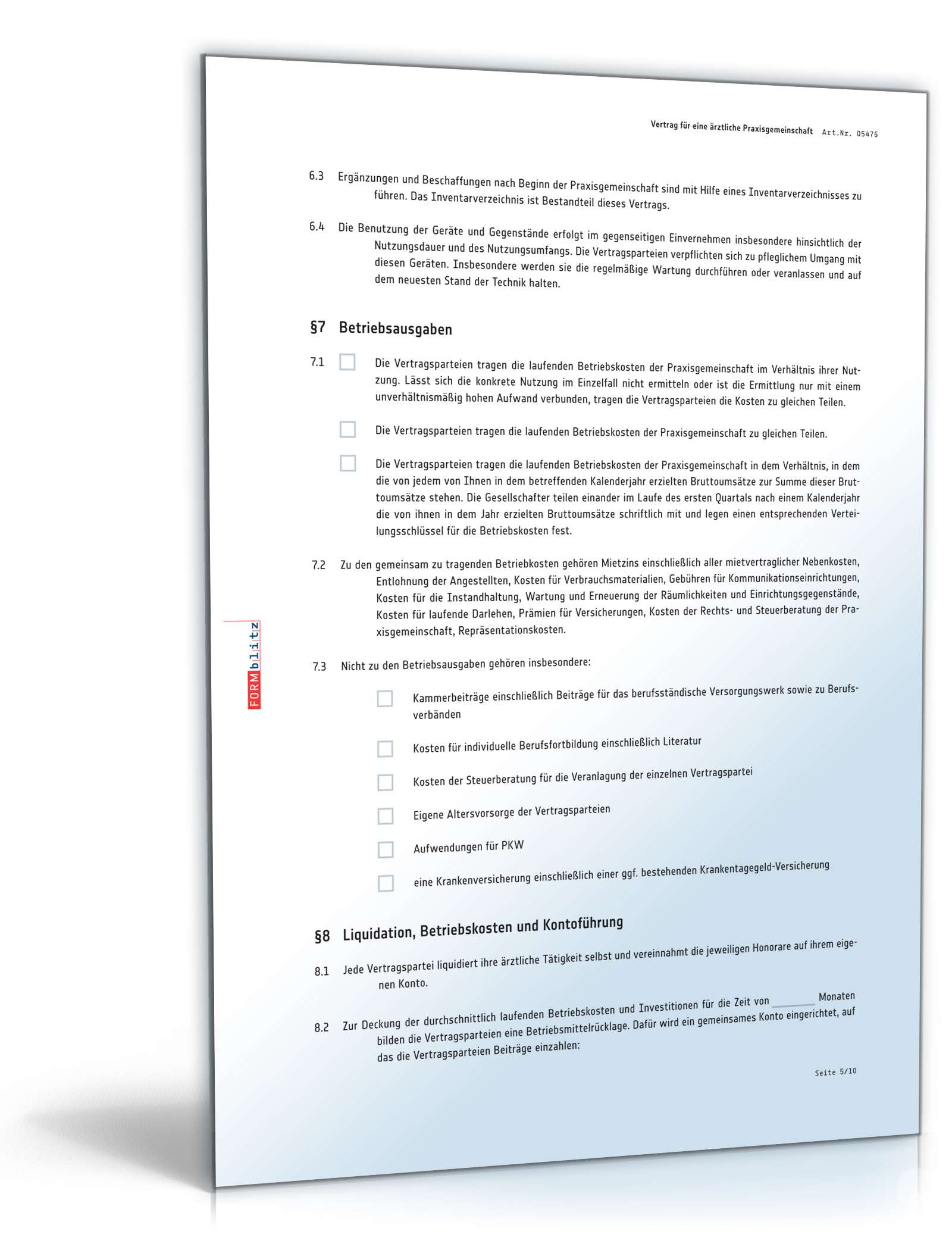 Vertrag Praxisgemeinschaft Ärzte PDF. Seite: 5