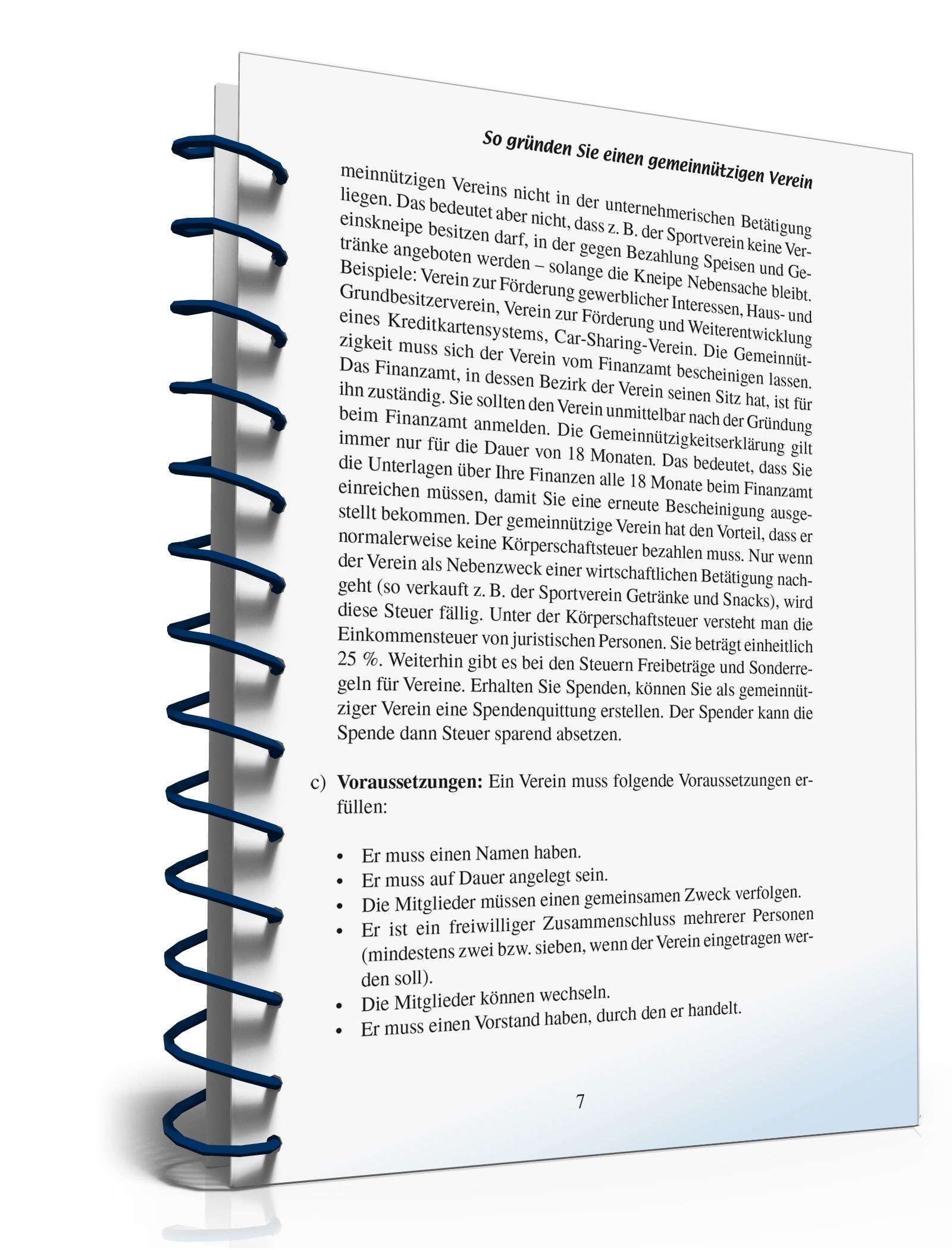 So gründen Sie einen gemeinnützigen Verein PDF. Seite: 7