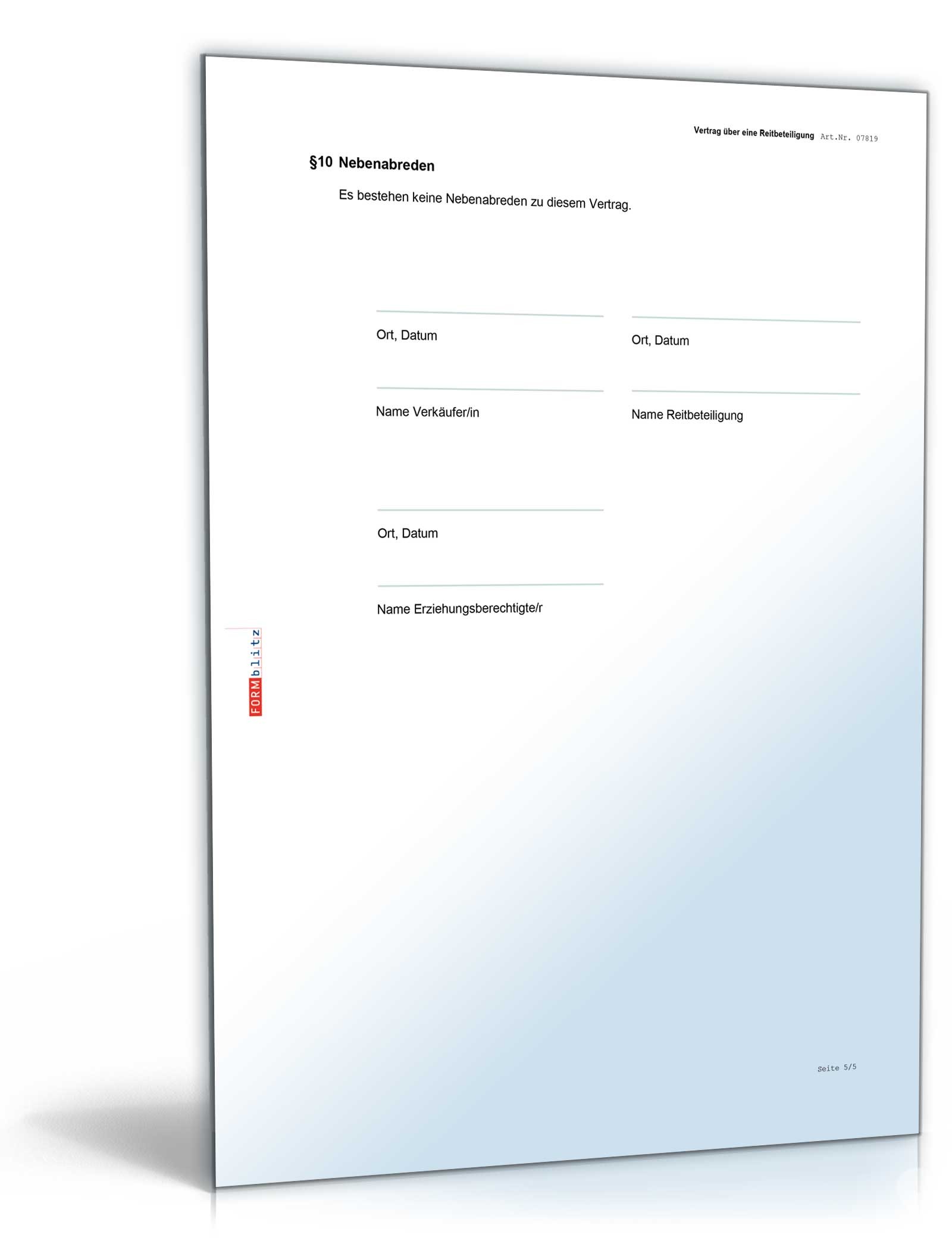 Vorlagen-Paket für Pferdehalter Excel. Seite: 7