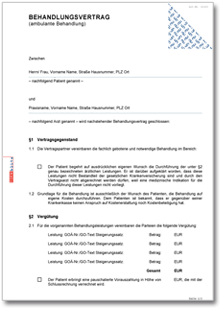Behandlungsvertrag Word