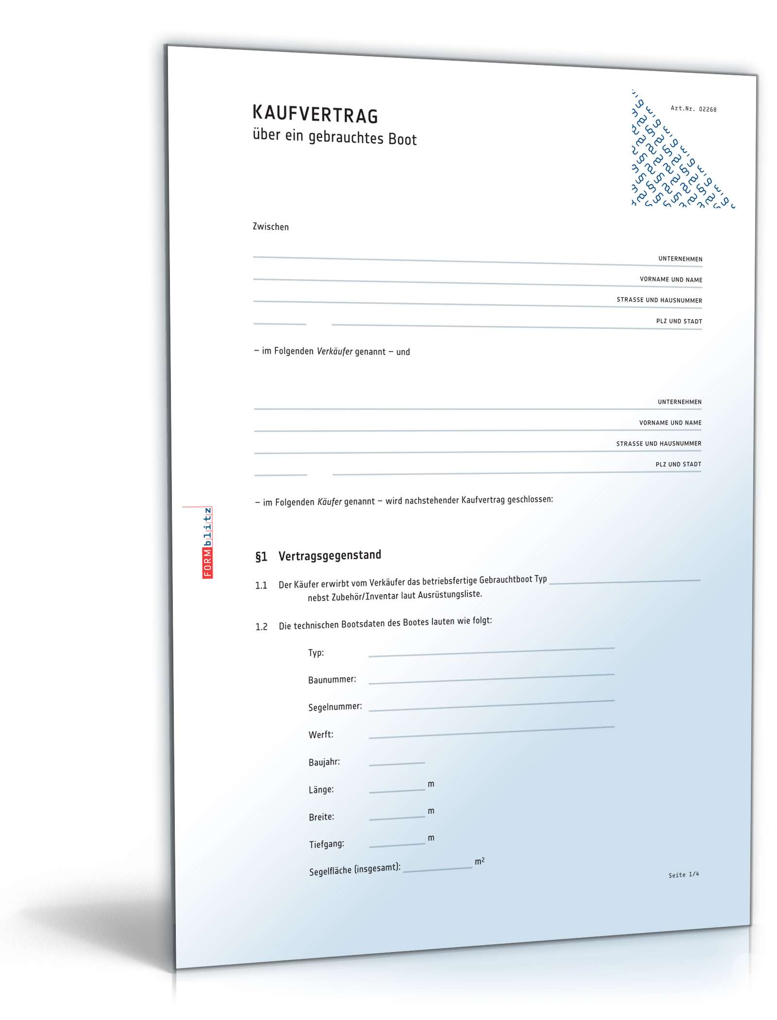 Kaufvertrag gebrauchtes Boot PDF