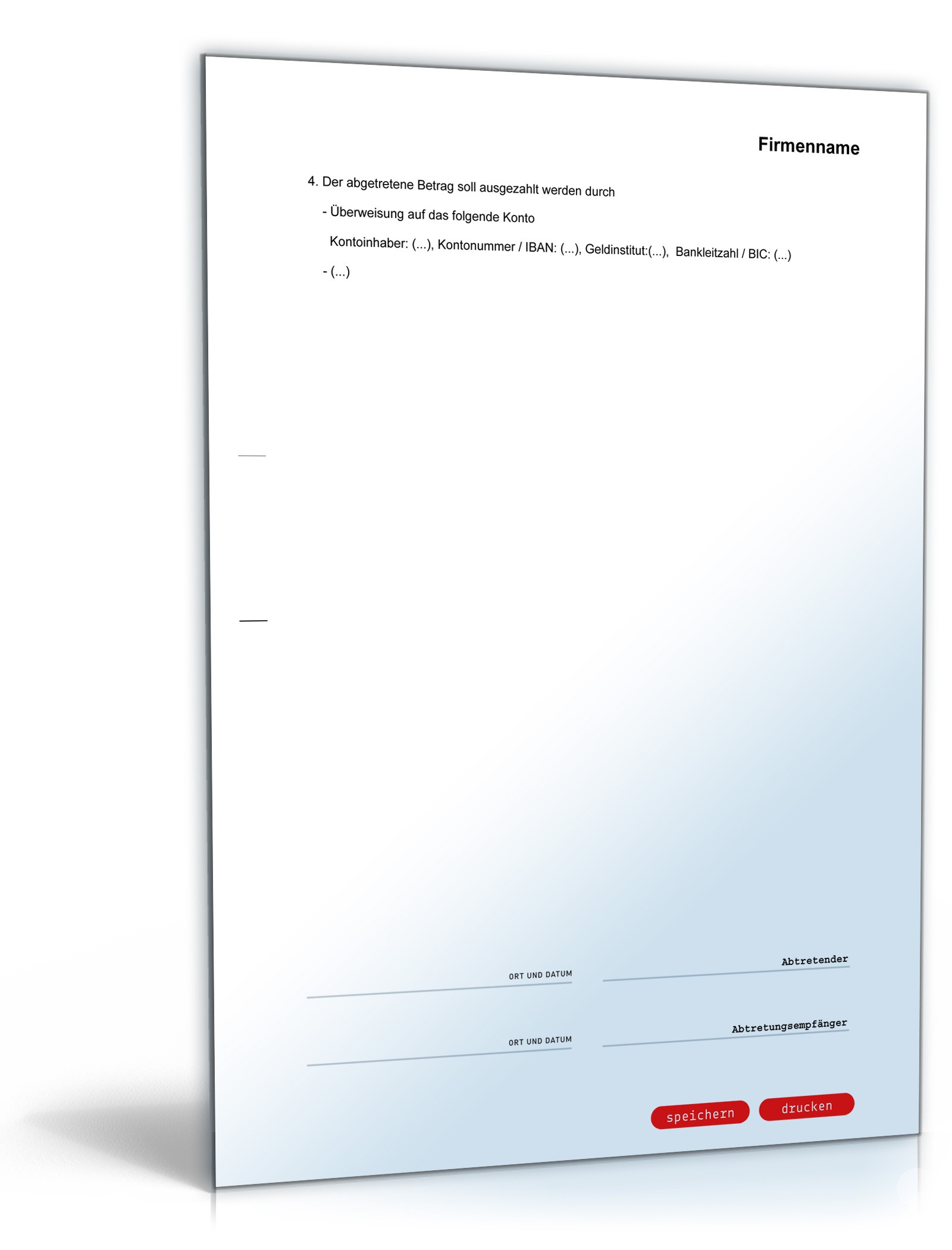 Allgemeine Abtretungsanzeige PDF. Seite: 2