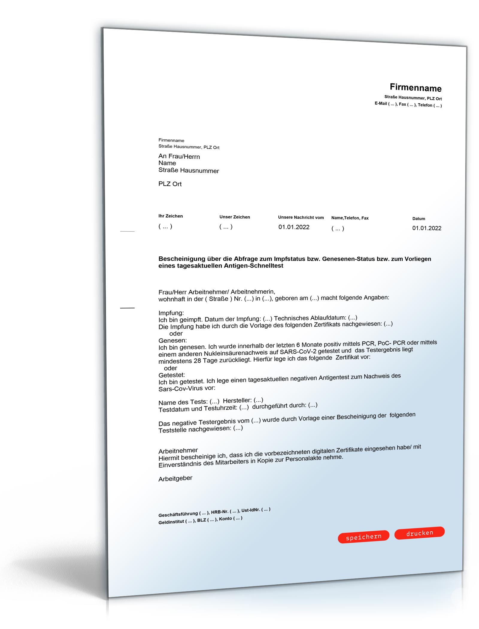 3G-Bescheinigung Arbeitnehmer PDF