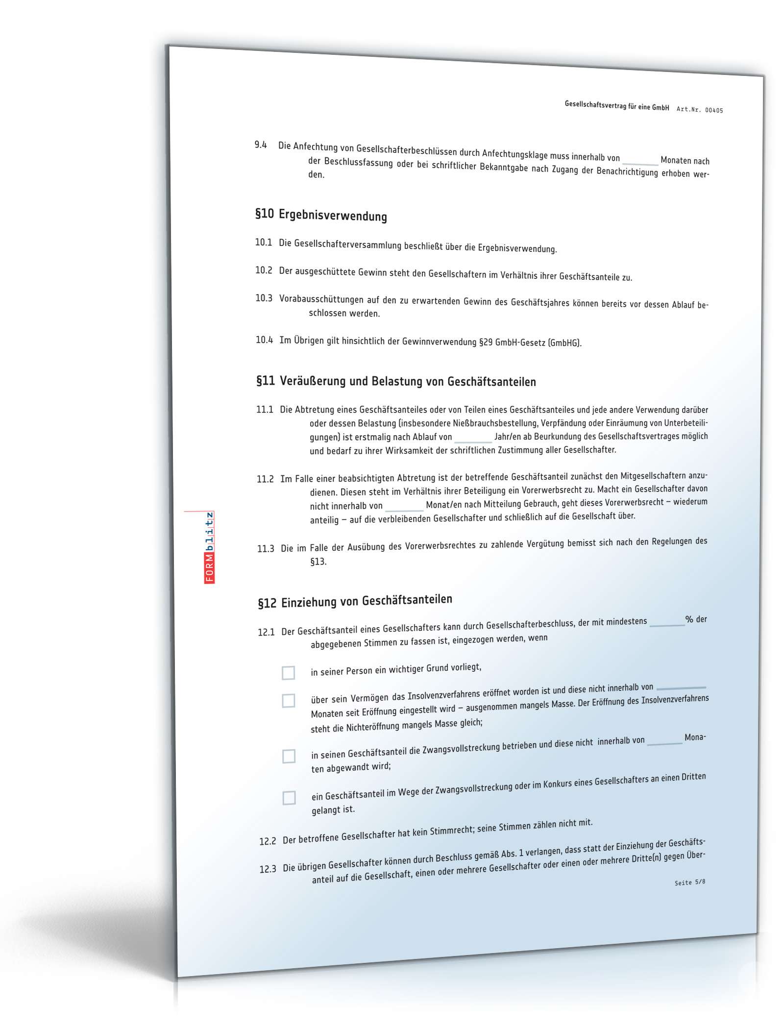 GmbH-Gesellschaftsvertrag PDF. Seite: 5