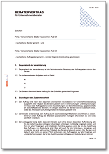 Beratervertrag Unternehmensberater Word