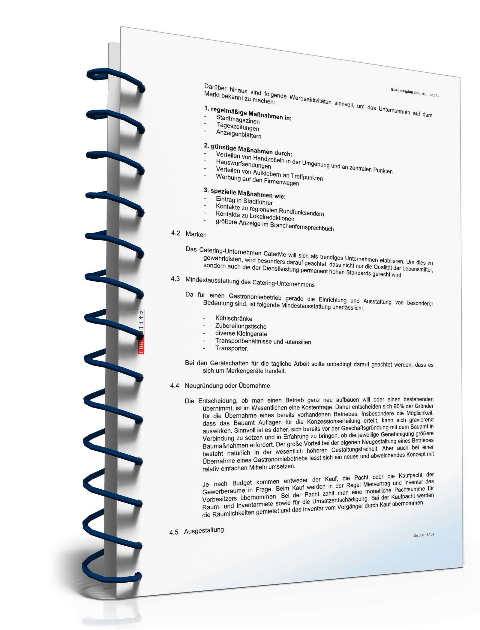 Businessplan Catering-Service Excel. Seite: 10