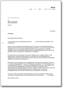 Vergleichsangebot an privaten Gläubiger Word