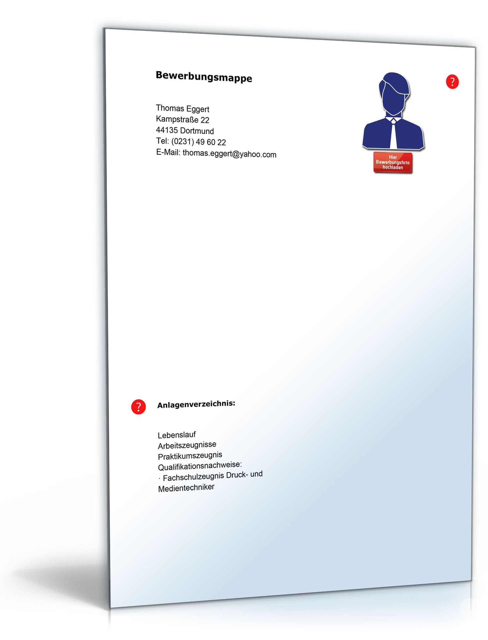 Lebenslauf Drucker PDF