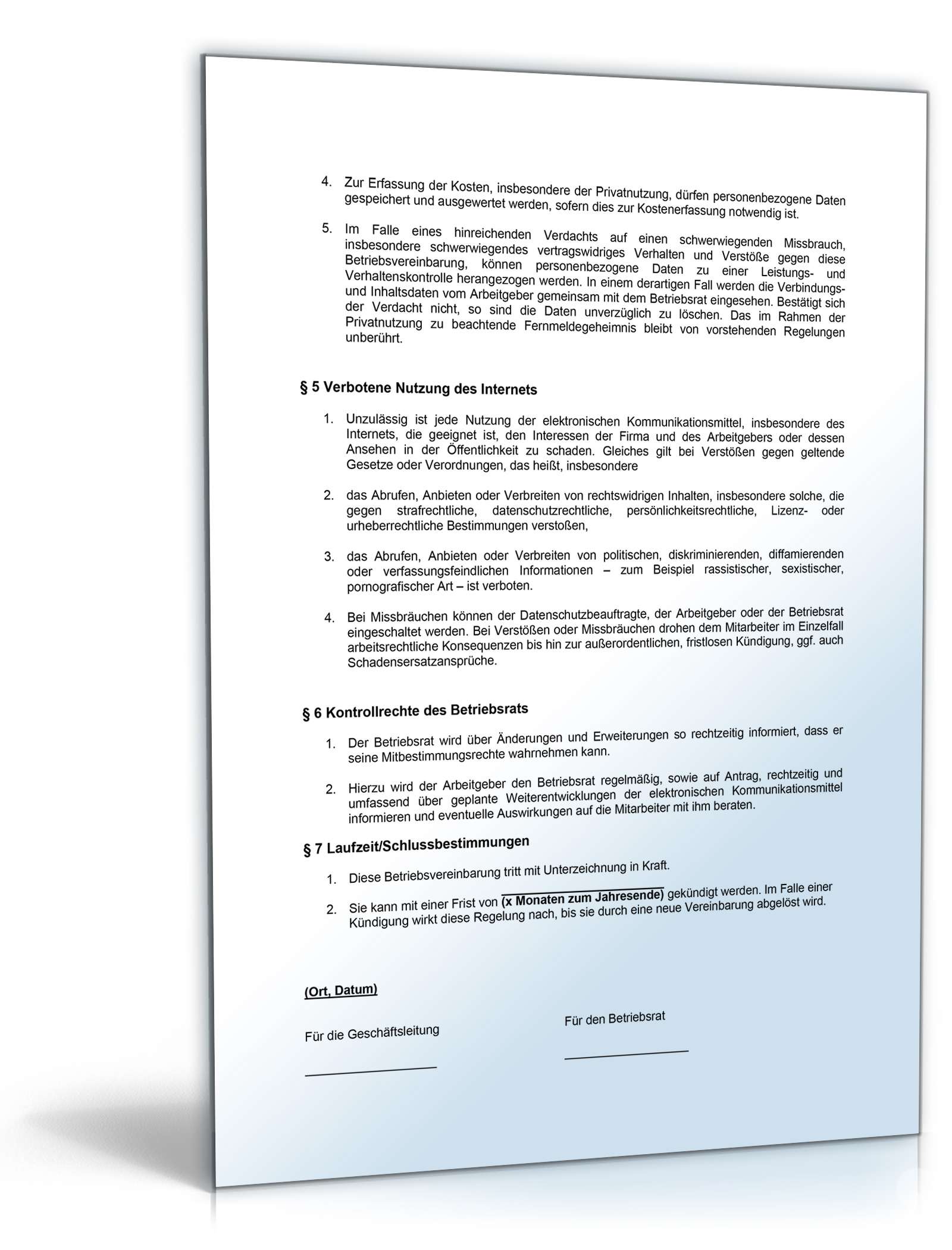 Betriebsvereinbarung Nutzung Internet/Intranet PDF. Seite: 3
