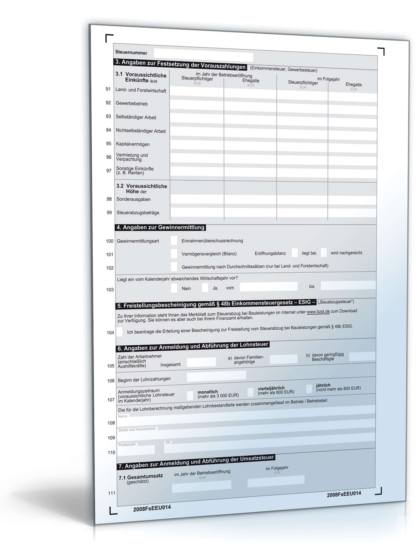 Fragebogen zur steuerlichen Erfassung 2008 PDF. Seite: 4