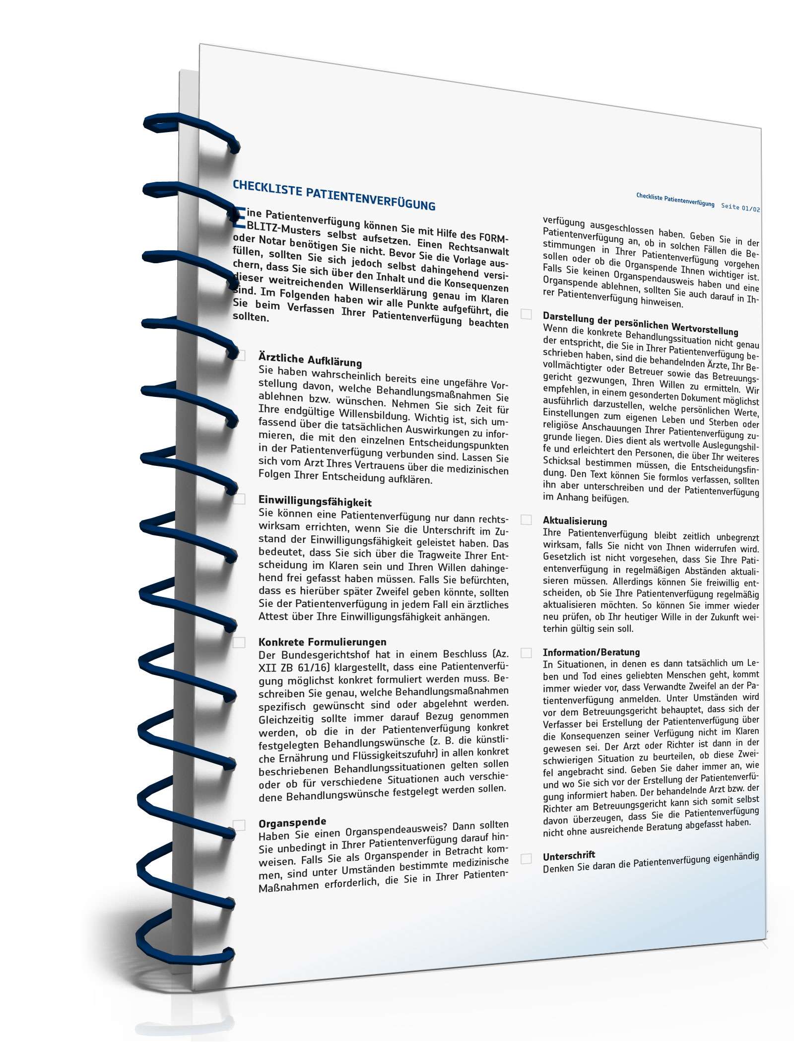 Checkliste Patientenverfügung PDF