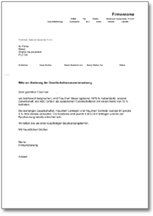 Mitteilung Änderung Gesellschafter  Word