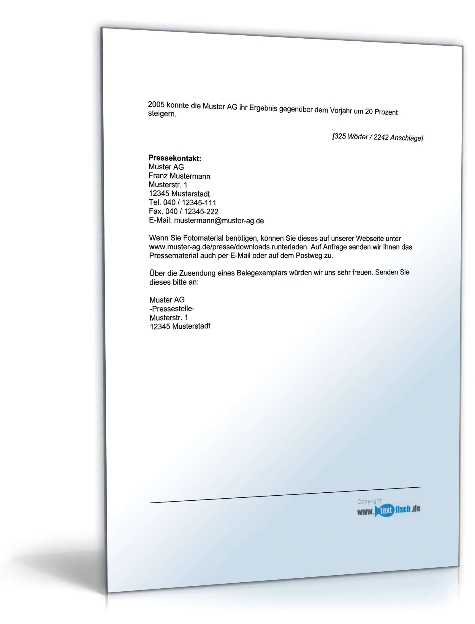 Pressemitteilung über die Eröffnung einer Kaufhaus-Filiale PDF. Seite: 2