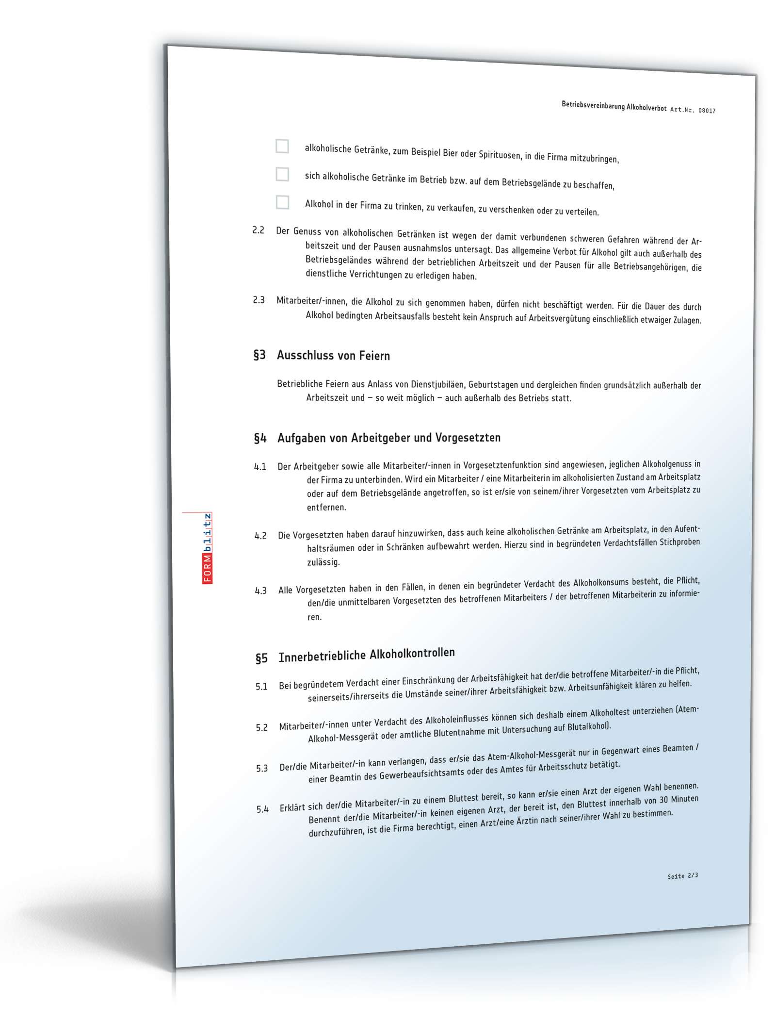 Betriebsvereinbarung Alkoholverbot PDF. Seite: 2