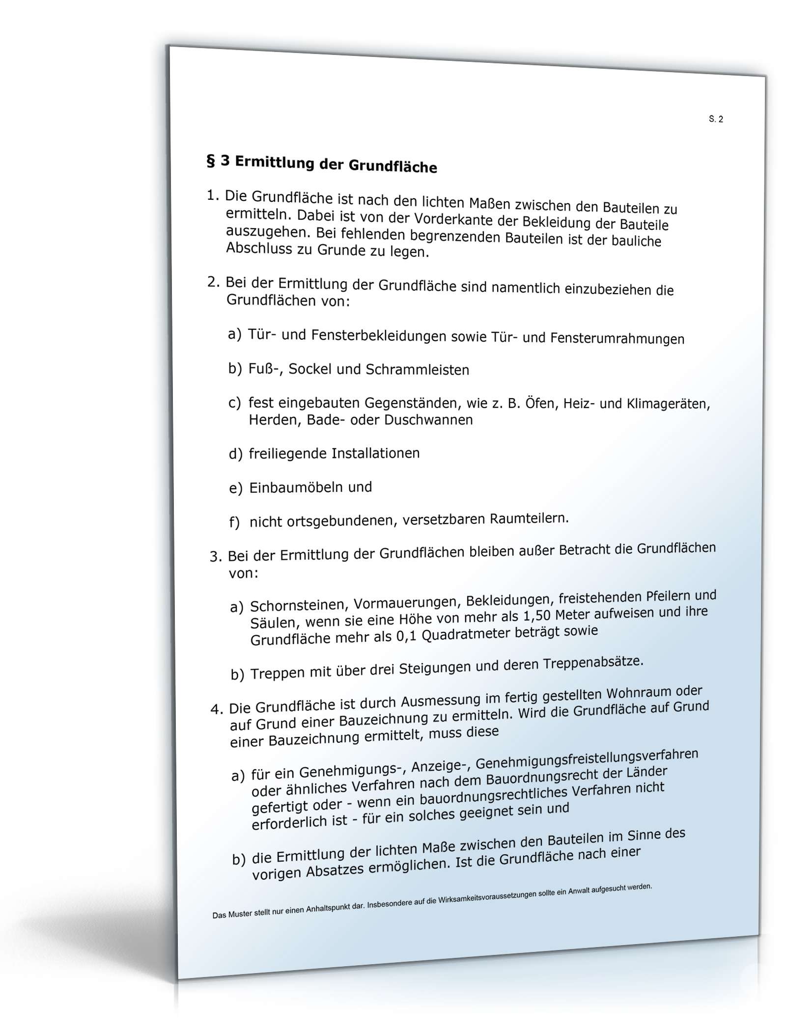 Wohnflächenverordnung (WoFlV) Word. Seite: 2