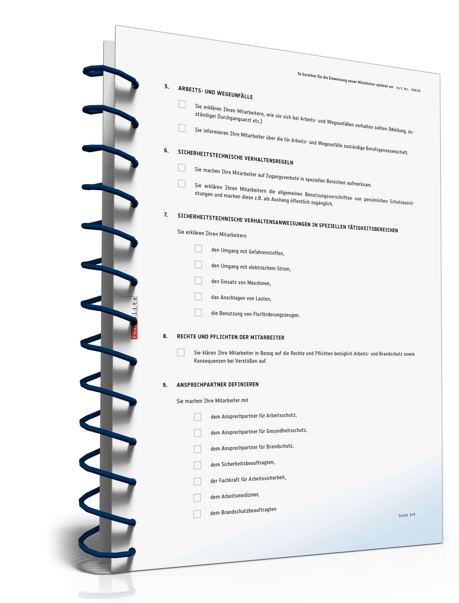 Checkliste Vorbereitung Einweisung Mitarbeiter PDF. Seite: 3