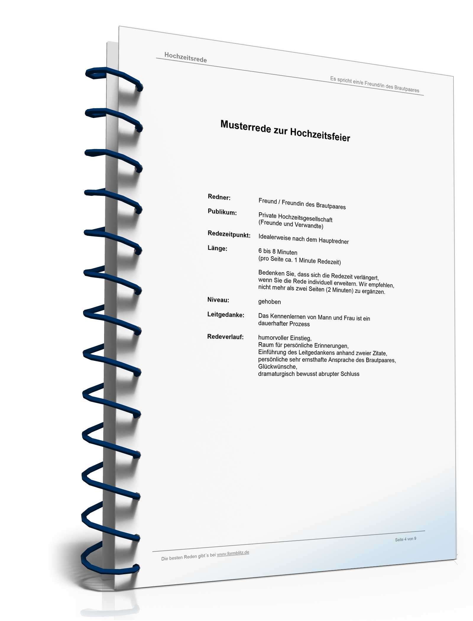 Hochzeitsrede (Freund/Freundin des Brautpaares) Word. Seite: 4