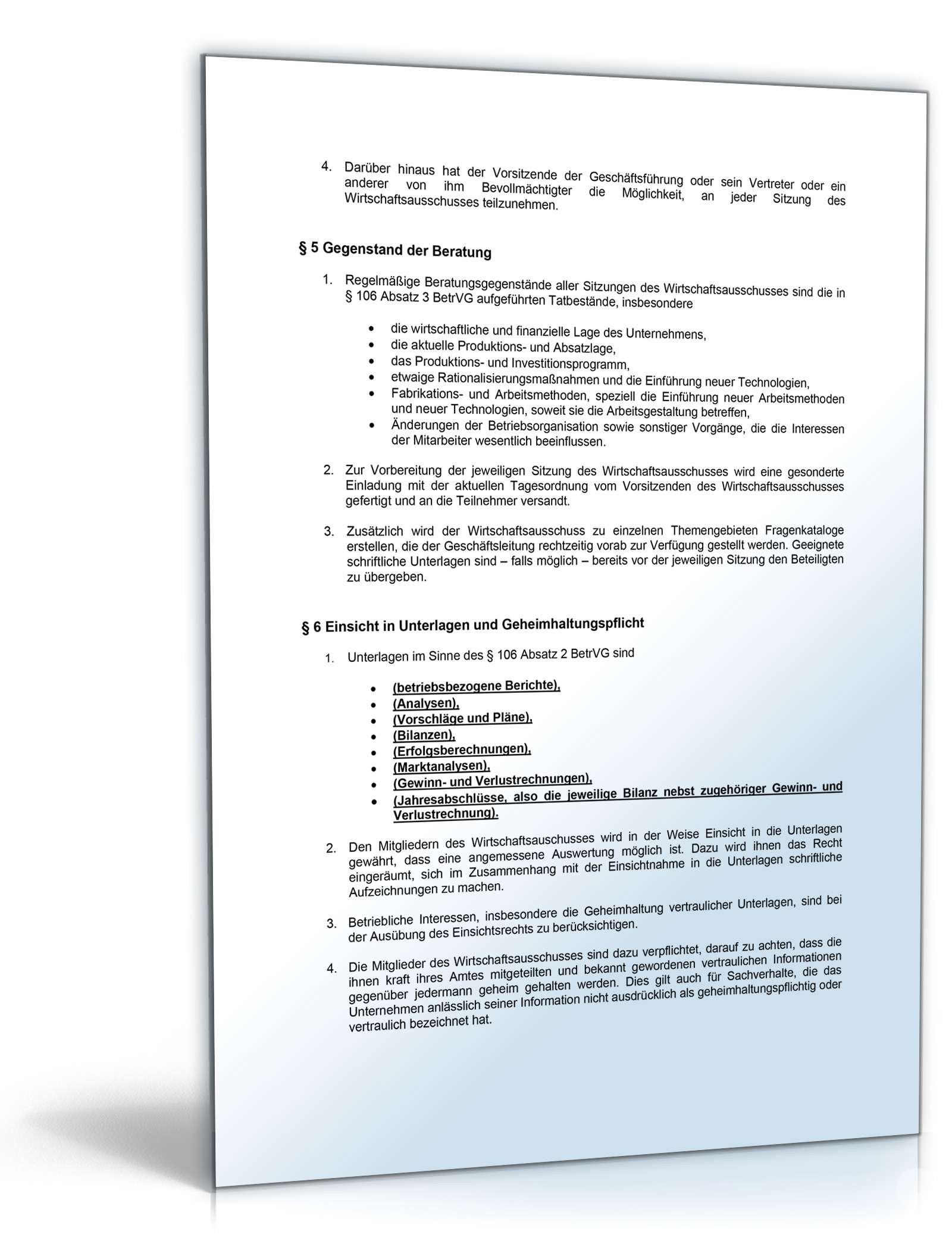 Betriebsvereinbarung über die Zusammenarbeit im Wirtschaftsausschuss PDF. Seite: 2