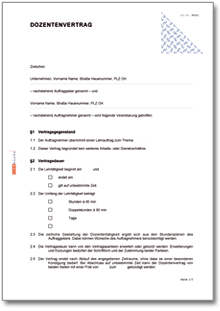 Dozentenvertrag Word