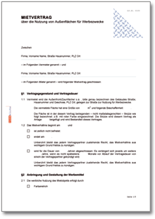 Mietvertrag Nutzung einer Werbefläche
 Word