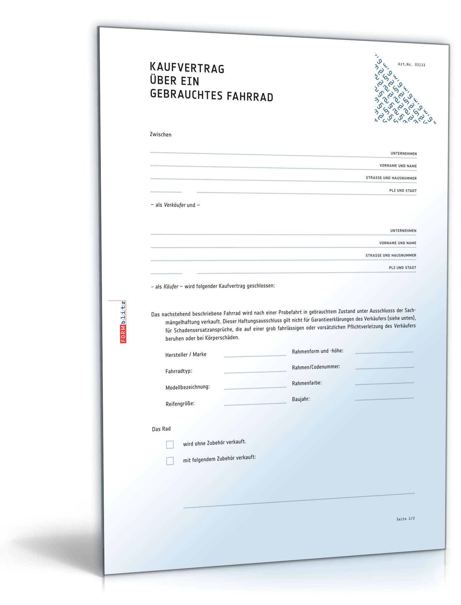 Kaufvertrag Fahrrad PDF