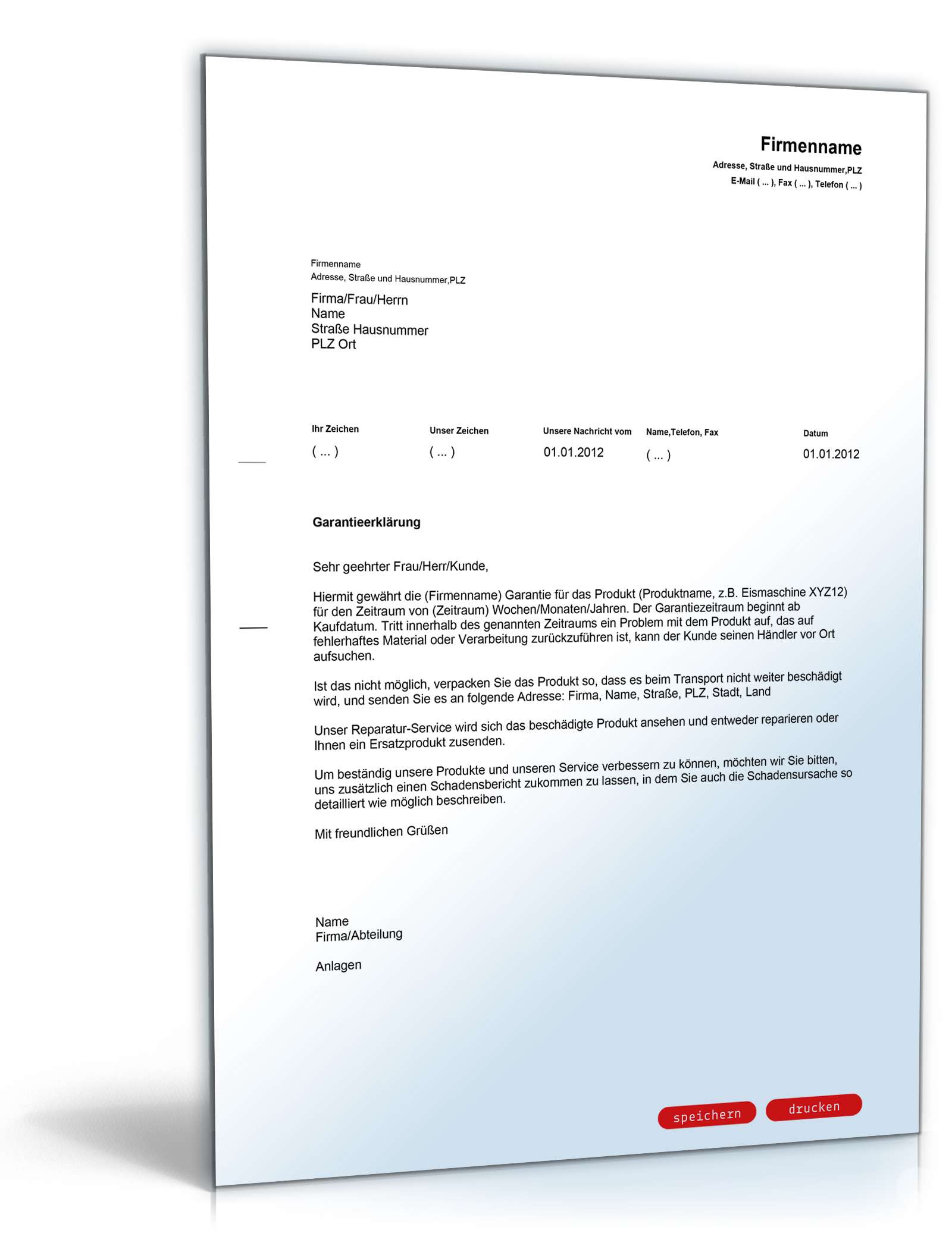 Garantieerklärung englisch/deutsch PDF. Seite: 2