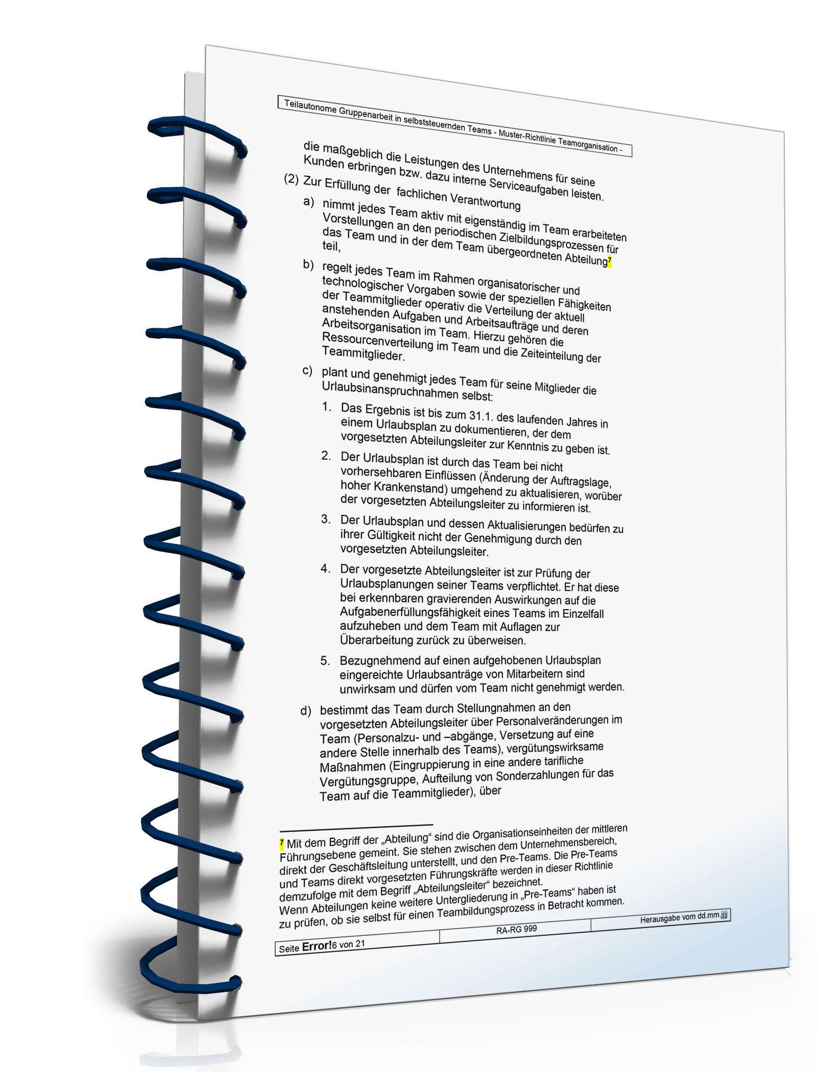 Teilautonome Gruppenarbeit in selbststeuernden Teams Word. Seite: 6