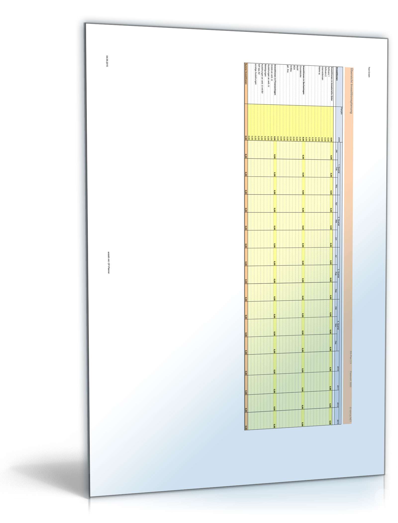 Unternehmensplanung Excel. Seite: 18