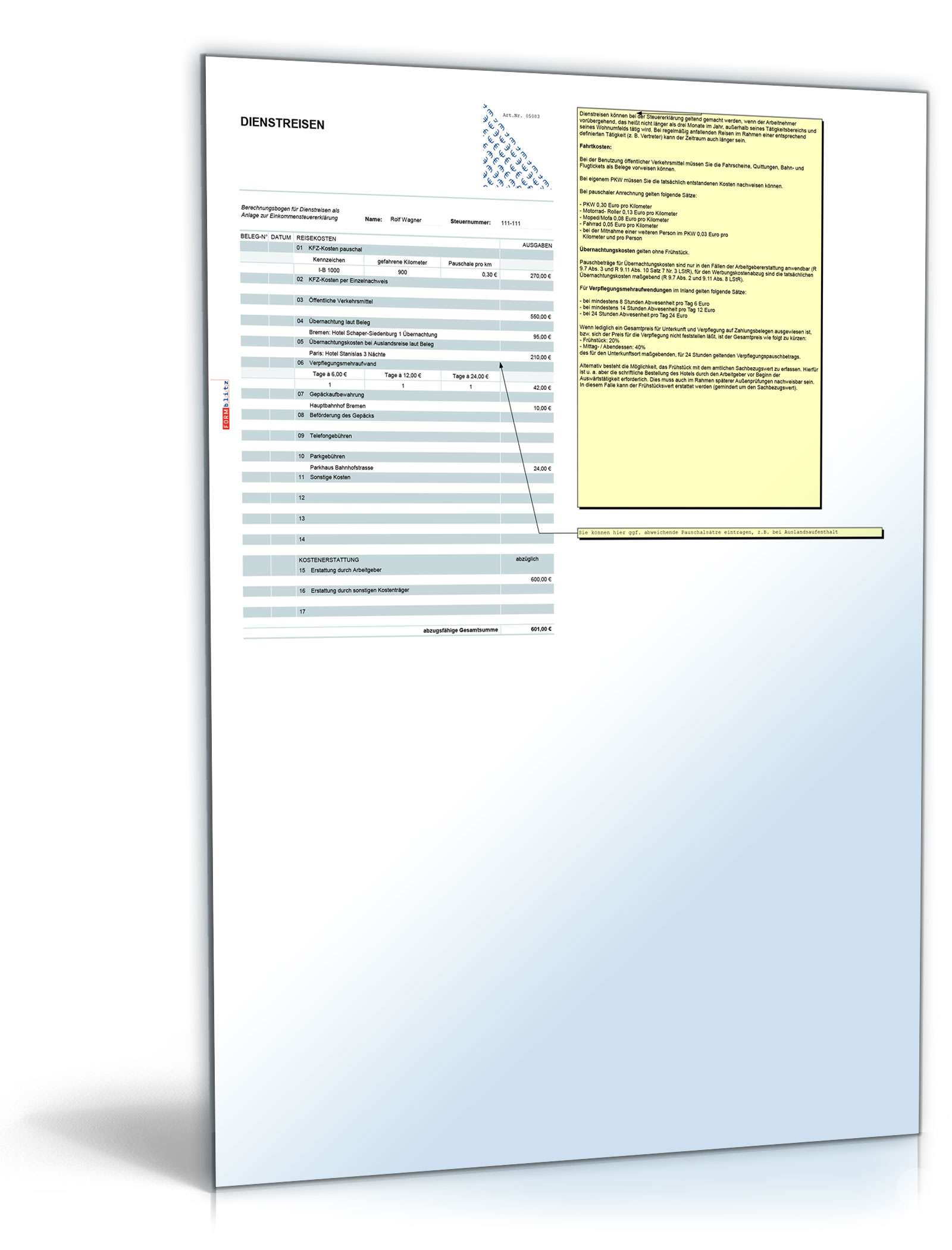 Toolbox Steuer Excel. Seite: 6
