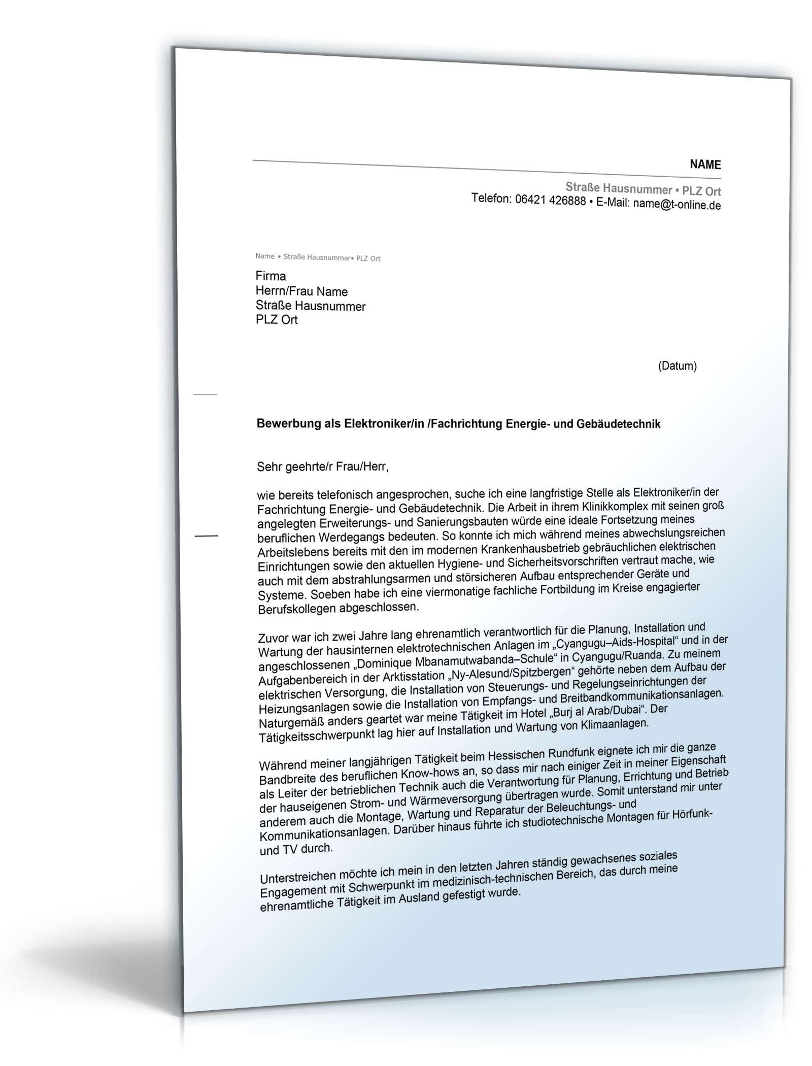 Anschreiben Bewerbung aus der Arbeitslosigkeit Excel